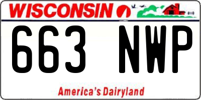 WI license plate 663NWP