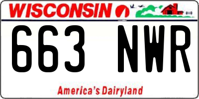 WI license plate 663NWR