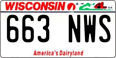 WI license plate 663NWS
