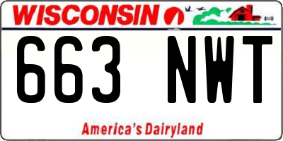 WI license plate 663NWT