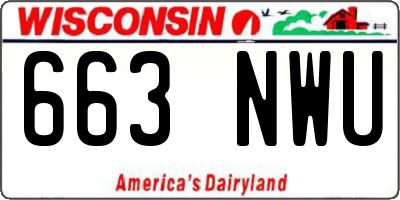 WI license plate 663NWU