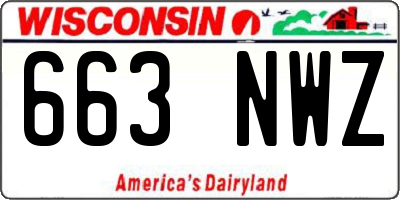 WI license plate 663NWZ