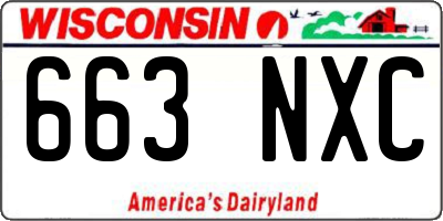 WI license plate 663NXC