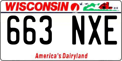 WI license plate 663NXE