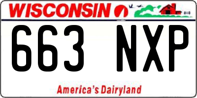 WI license plate 663NXP