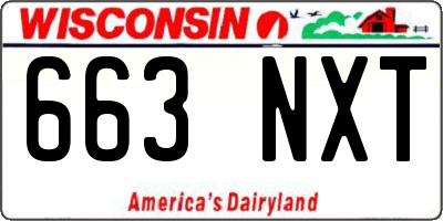 WI license plate 663NXT