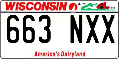 WI license plate 663NXX