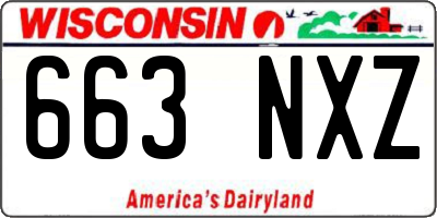 WI license plate 663NXZ