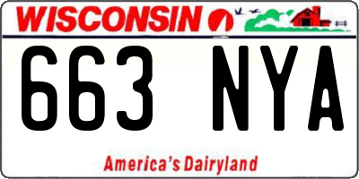 WI license plate 663NYA
