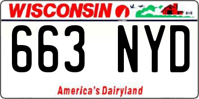 WI license plate 663NYD