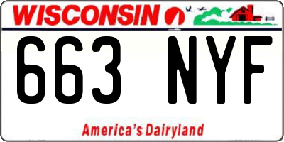 WI license plate 663NYF