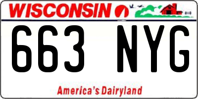 WI license plate 663NYG