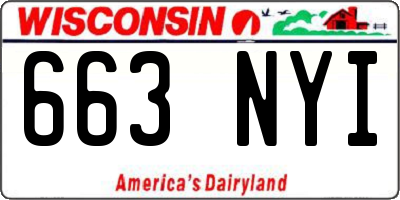 WI license plate 663NYI