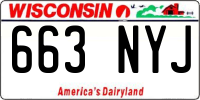 WI license plate 663NYJ