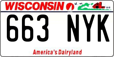 WI license plate 663NYK