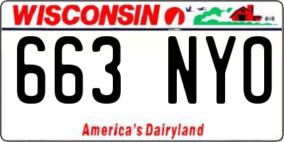 WI license plate 663NYO