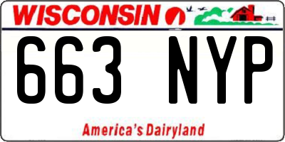 WI license plate 663NYP