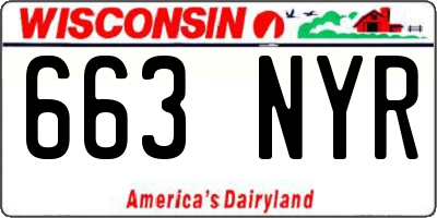 WI license plate 663NYR