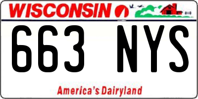 WI license plate 663NYS