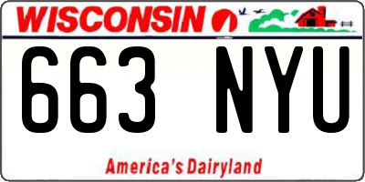 WI license plate 663NYU