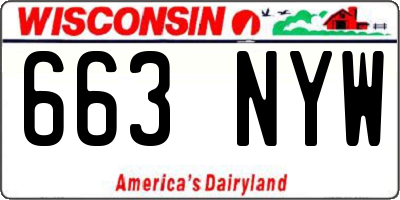 WI license plate 663NYW
