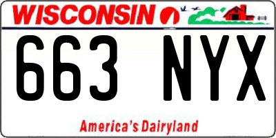 WI license plate 663NYX