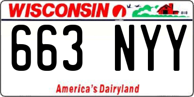 WI license plate 663NYY