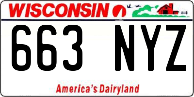 WI license plate 663NYZ