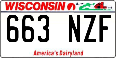 WI license plate 663NZF