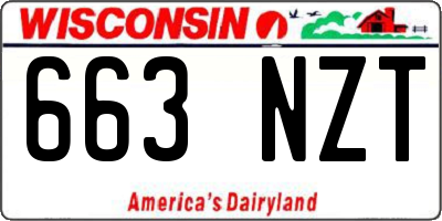 WI license plate 663NZT