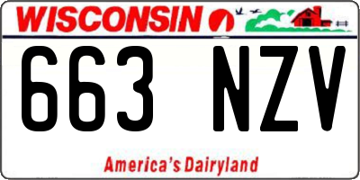 WI license plate 663NZV