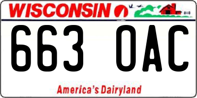 WI license plate 663OAC
