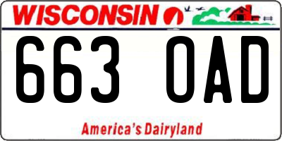 WI license plate 663OAD
