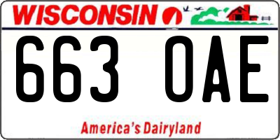WI license plate 663OAE