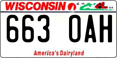 WI license plate 663OAH