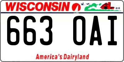 WI license plate 663OAI