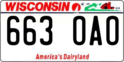 WI license plate 663OAO