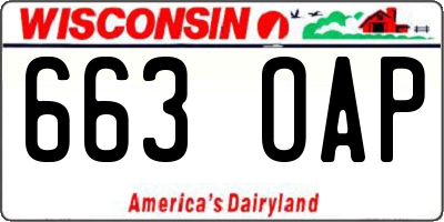 WI license plate 663OAP