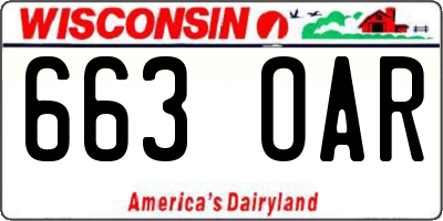 WI license plate 663OAR