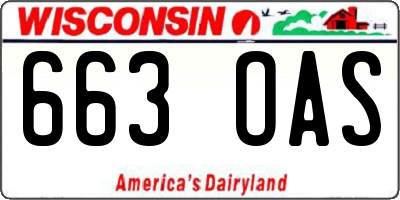 WI license plate 663OAS