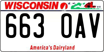 WI license plate 663OAV