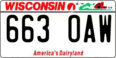 WI license plate 663OAW