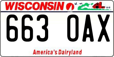 WI license plate 663OAX