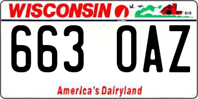 WI license plate 663OAZ