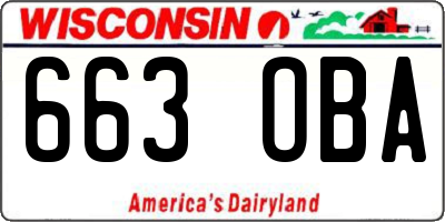 WI license plate 663OBA
