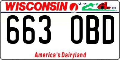 WI license plate 663OBD
