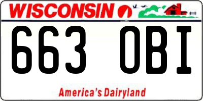 WI license plate 663OBI
