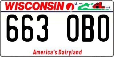 WI license plate 663OBO