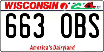 WI license plate 663OBS