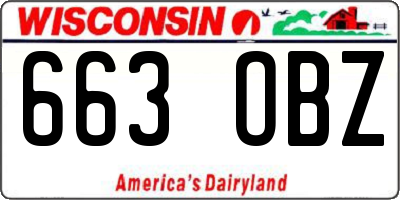 WI license plate 663OBZ